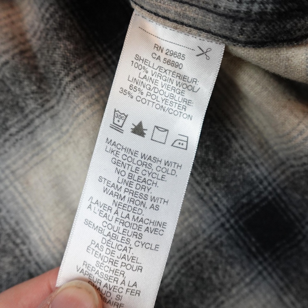 Pendleton Loop Collar Shirt Mens Medium Gray Plai… - image 8